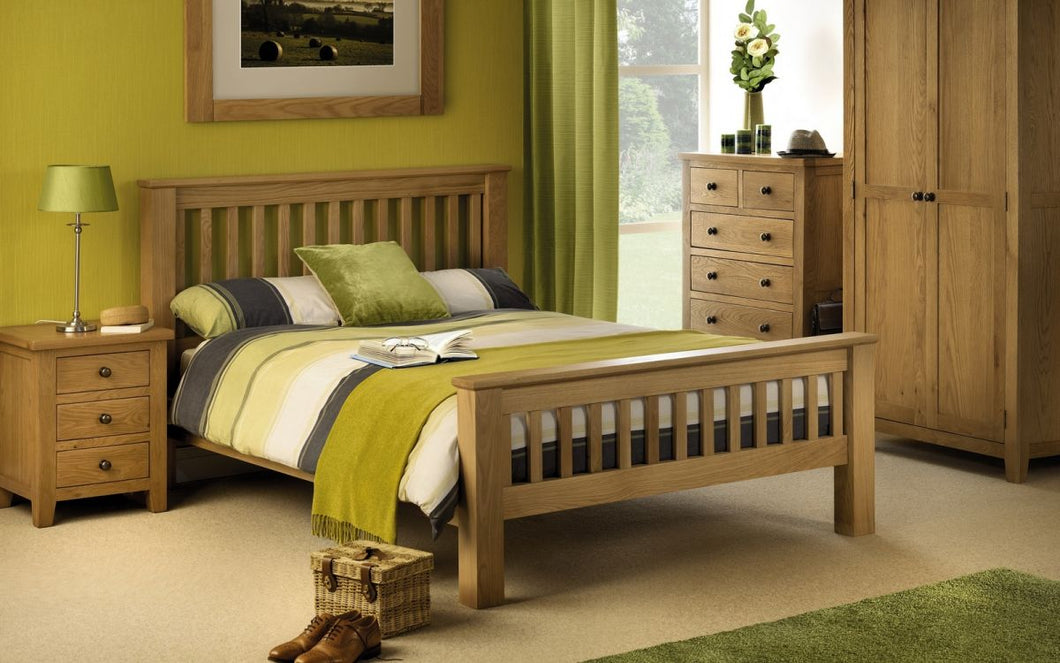 Amsterdam Oak High Foot End Bed