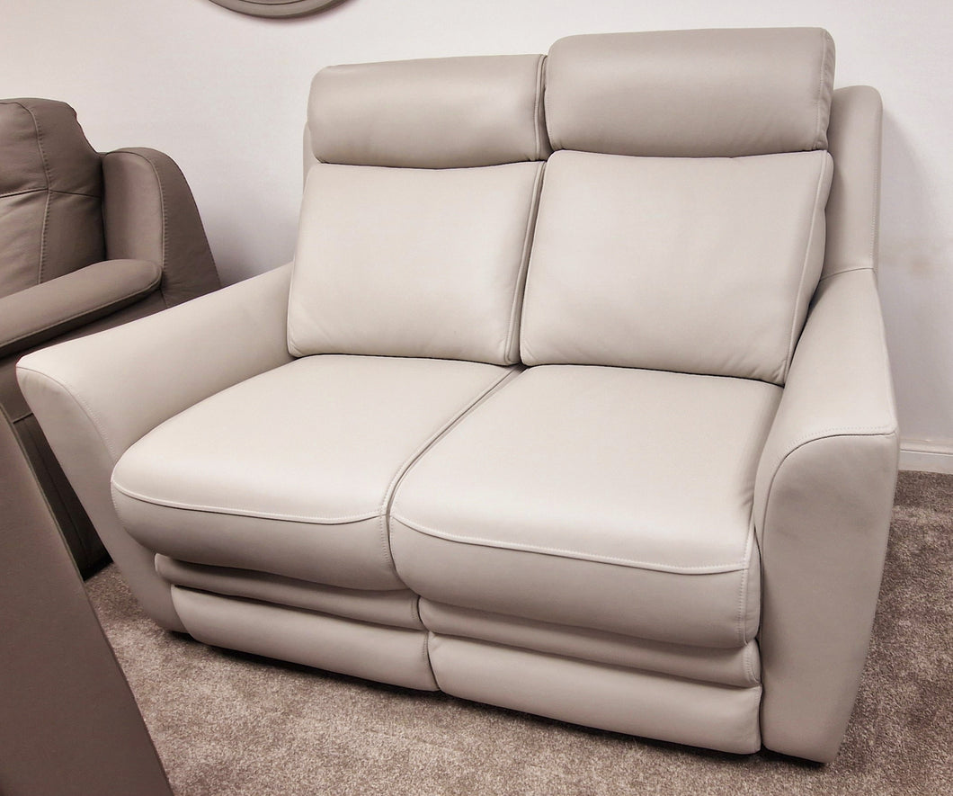 Parker Knoll Two Seater - Light Grey Leather *STAR BUY*