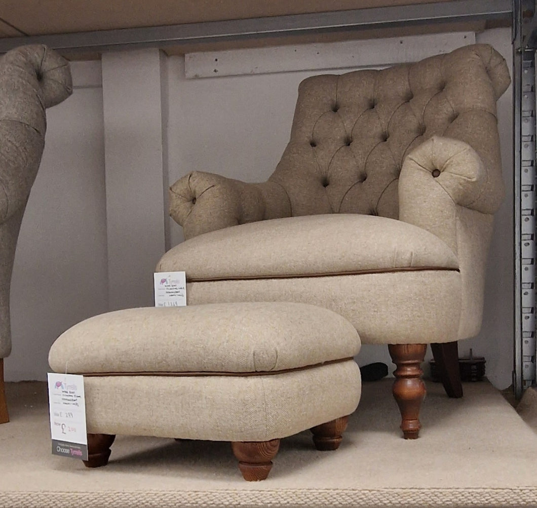 *SPRING CLEARANCE* Pickering - Harris Tweed - Chair and Footstool