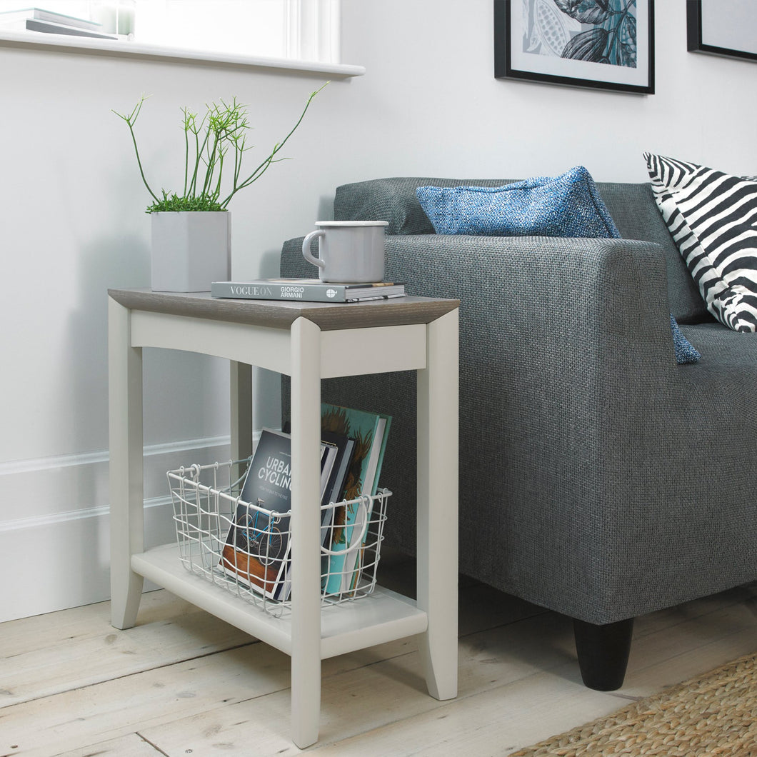 Bergen Side Table - Grey Washed Oak and Soft Grey