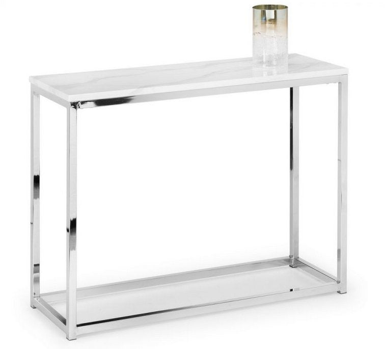 Scala White Marble Console Table