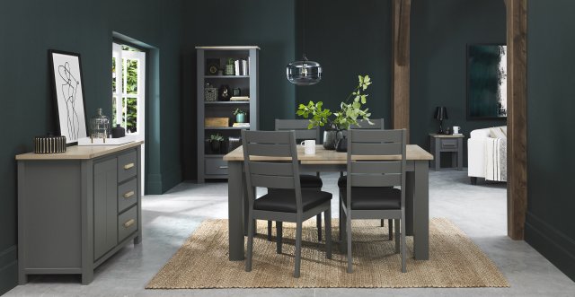 Oakham Extension Dining Table - Dark Grey and Scandi Oak *LIMITED STOCK AVAILABLE*