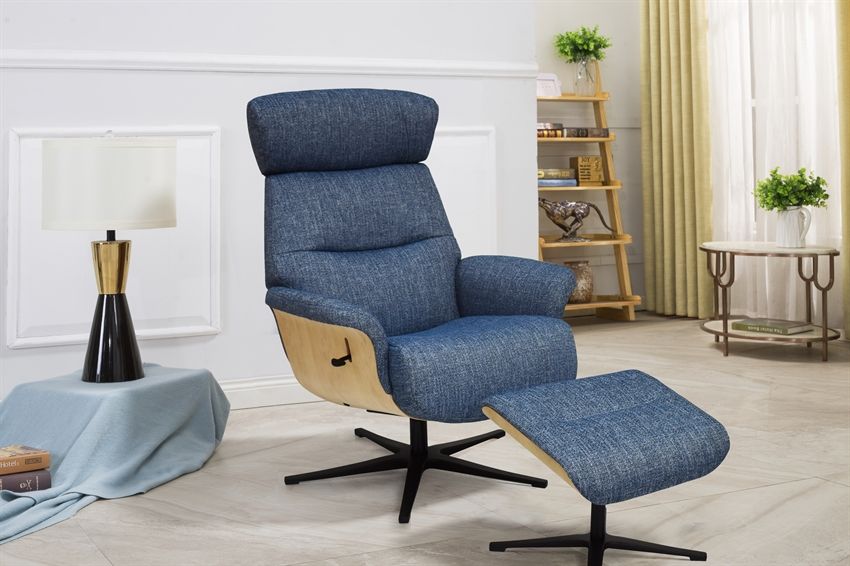 Boden Swivel Recliner - Denim