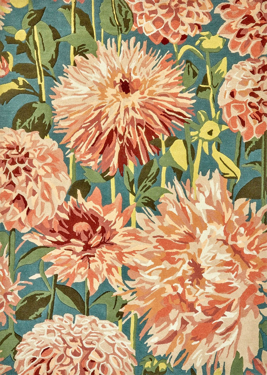 Harlequin Hand Tufted Rugs - Dahlia Coral Wilderness