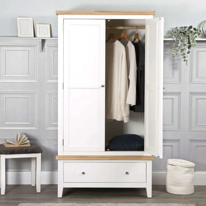 *CLEARANCE* EA White 2 Door Wardrobe
