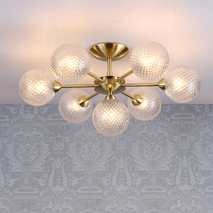 Laura Ashley - Atherton Sputnik Ceiling Light - Satin Brass