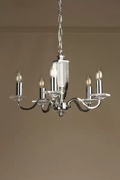 Laura Ashley - Carson Chandelier - Polished Nickel