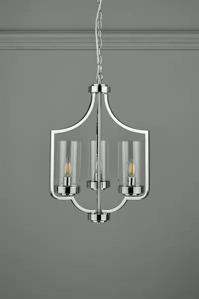 Laura Ashley - Joseph 3 Light Chandelier - Polished Chrome