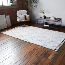 Load image into Gallery viewer, Nepal Rug -  Cream Black Linear
