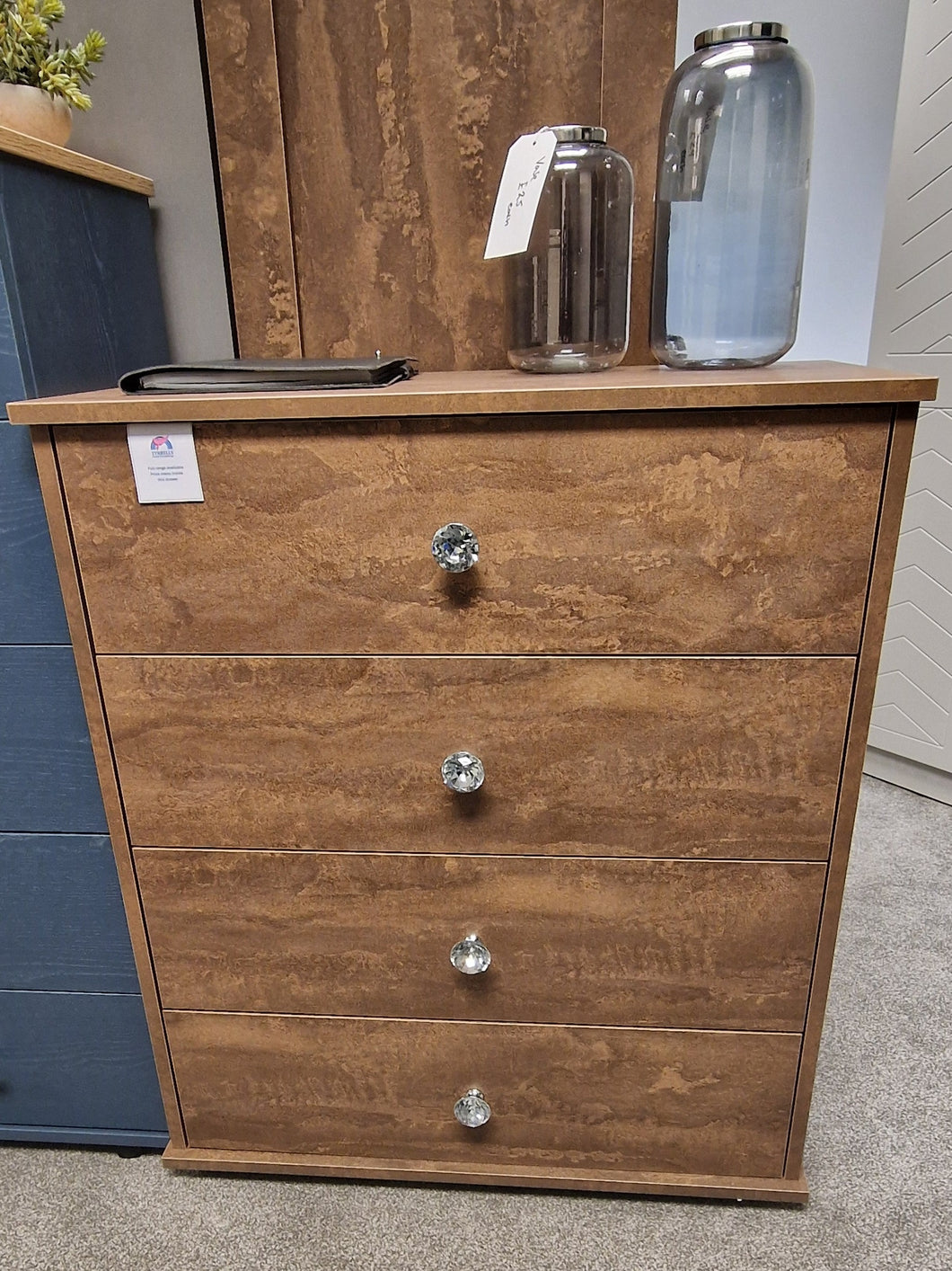 *CLEARANCE* Heart 4 Drawer Wide Chest - Rusty