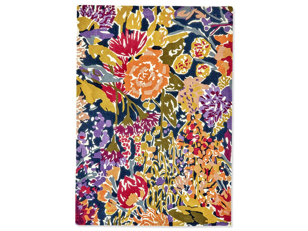 Harlequin Hand Tufted Rugs - Sanguine Aubergine Palm Apricot Indigo