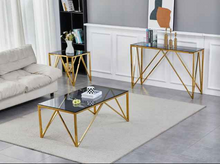 Load image into Gallery viewer, Allure Occasional Tables - Gold/Smoked Glass

