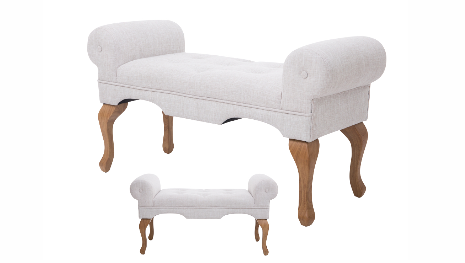 Laura Boudoir Bench - Beige *LIMITED STOCK AVAILABLE*
