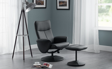 Load image into Gallery viewer, Lugano Recliner and Stool - Black
