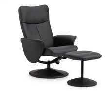 Load image into Gallery viewer, Lugano Recliner and Stool - Black
