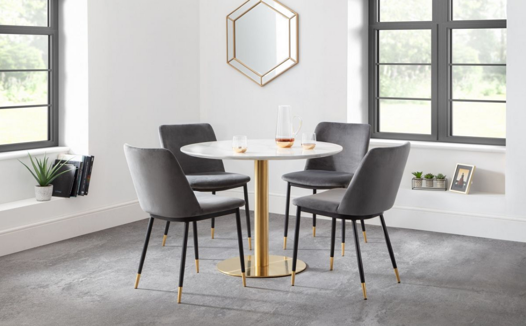 Palermo Round Pedestal Table - White