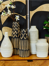 Load image into Gallery viewer, Arlo Natural/Black Wooden Vase Collection
