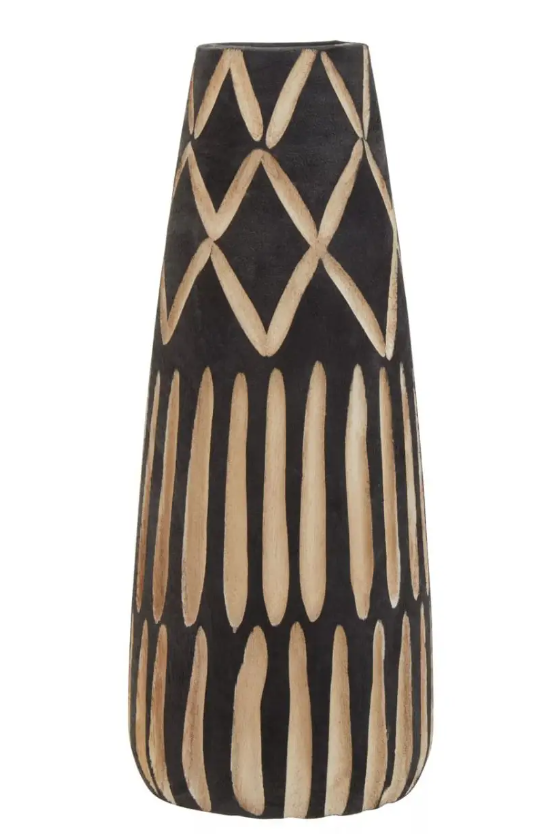 Arlo Natural/Black Wooden Vase Collection
