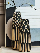 Load image into Gallery viewer, Arlo Natural/Black Wooden Vase Collection
