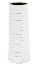 Load image into Gallery viewer, Haldis Ceramic Vase Collection - White/Silver
