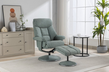 Load image into Gallery viewer, Biarritz Swivel Recliner &amp; Footstool - Lisbon Teal
