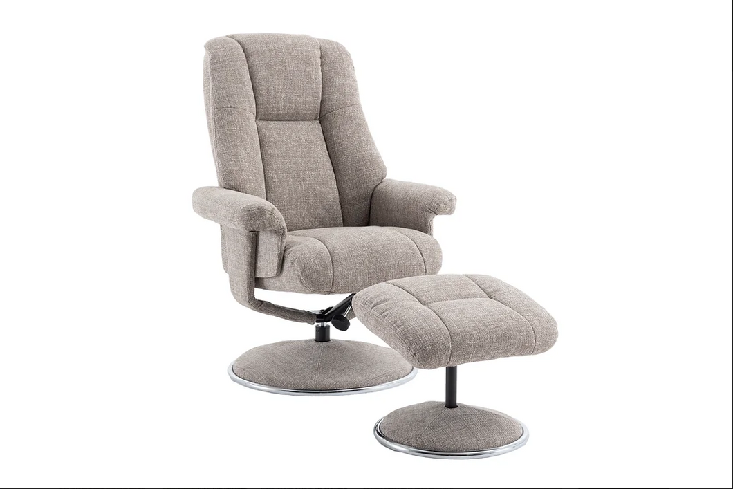 Denver Swivel Recliner - Chacha Oat Fabric