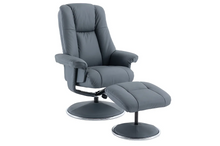 Load image into Gallery viewer, Denver Swivel Recliner - Petrol Blue Leather
