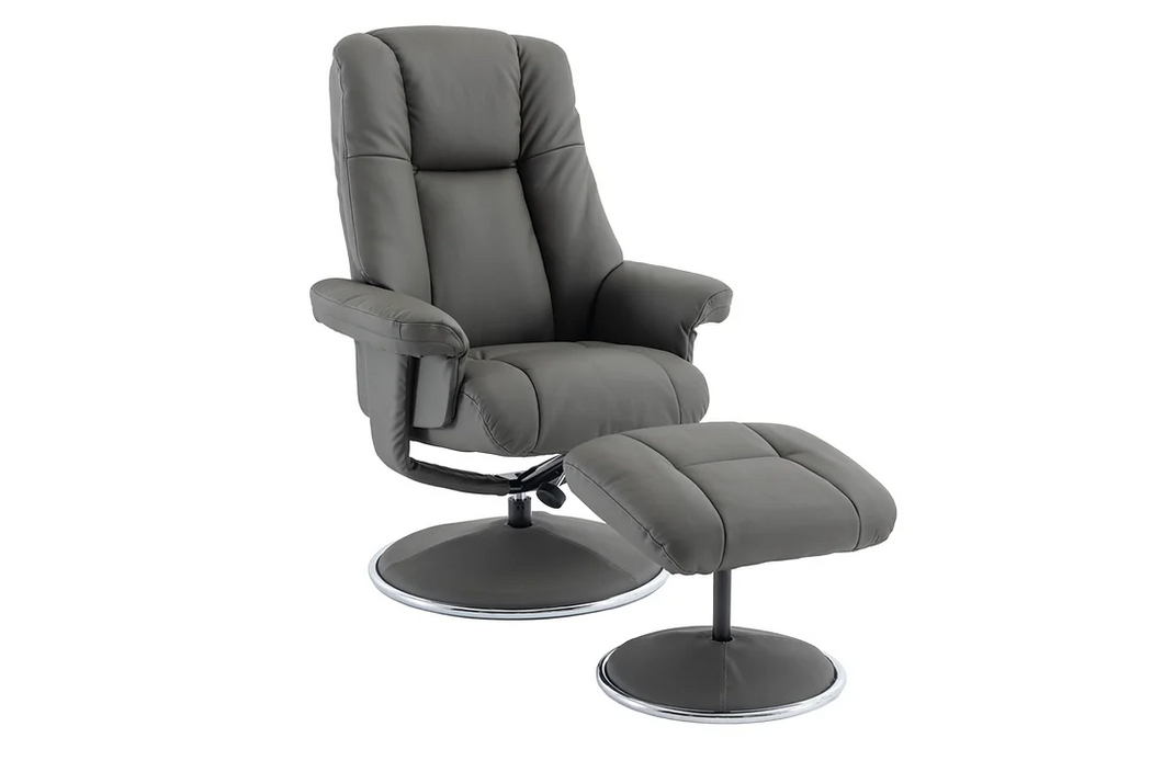 Denver Swivel Recliner - Cinder Leather