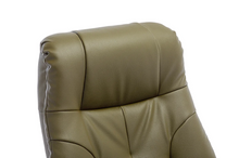 Load image into Gallery viewer, Dubai Swivel Recliner - Olive Green Plush Faux Leather
