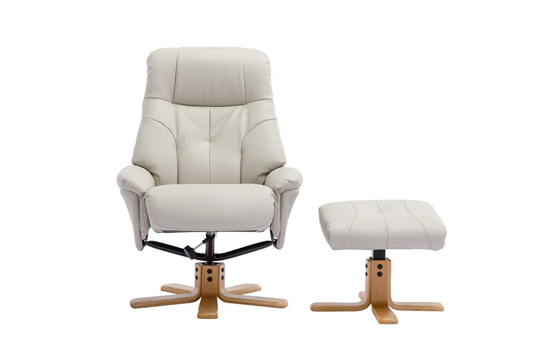 Dubai Swivel Recliner - Mushroom Plush Leather