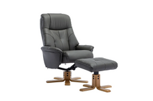 Load image into Gallery viewer, Dubai Swivel Recliner - Cinder Plush Leather
