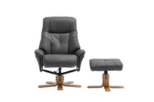 Load image into Gallery viewer, Dubai Swivel Recliner - Cinder Plush Leather
