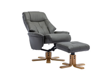 Load image into Gallery viewer, Dubai Swivel Recliner - Cinder Plush Leather

