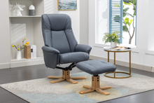 Load image into Gallery viewer, Hawaii Swivel Recliner - Petrol Blue Leather
