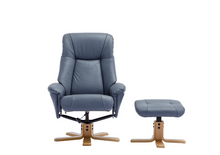 Load image into Gallery viewer, Hawaii Swivel Recliner - Petrol Blue Leather
