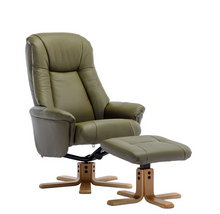 Load image into Gallery viewer, Hawaii Swivel Recliner - Olive Green Leather
