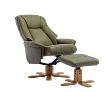 Load image into Gallery viewer, Hawaii Swivel Recliner - Olive Green Leather
