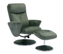 Load image into Gallery viewer, Paddington Swivel Recliner - Moss Green Fabric
