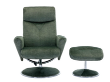 Load image into Gallery viewer, Paddington Swivel Recliner - Moss Green Fabric
