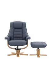 Load image into Gallery viewer, Sardinia Swivel Recliner - Petrol Blue Leather
