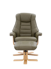 Load image into Gallery viewer, Sardinia Swivel Recliner - Olive Green Leather
