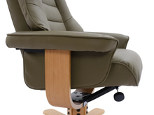 Load image into Gallery viewer, Sardinia Swivel Recliner - Olive Green Leather
