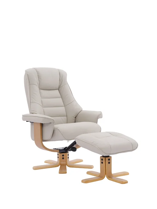 Sardinia Swivel Recliner - Mushroom Leather
