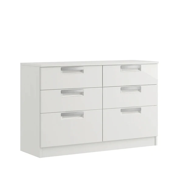 *SPRING CLEARANCE* Milan 6 Drawer Twin - White Gloss