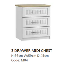 Load image into Gallery viewer, *SPRING CLEARANCE* Portofino Cream 3 Drawer Midi Chest
