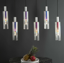 Load image into Gallery viewer, Ruben Lighting Collection - Satin Silver and Iridised Glass
