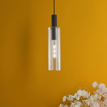 Load image into Gallery viewer, Ruben Lighting Collection - Satin Black and Ribbed Glass

