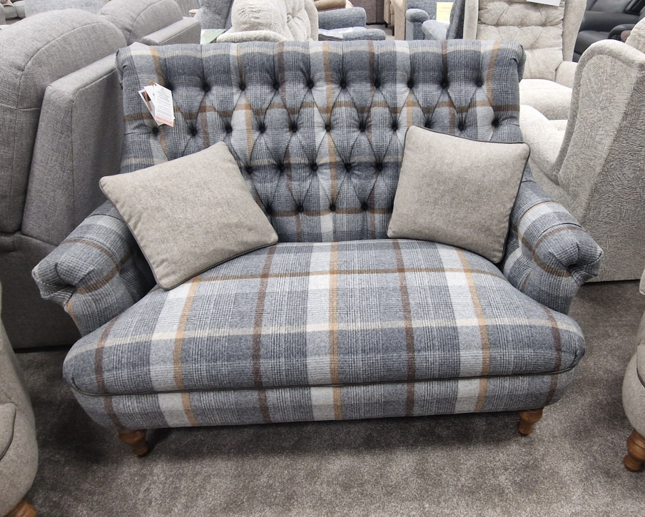 *SPRING CLEARANCE* Pickering Compact 2 Seater Sofa - Plaid Taupe/Moon