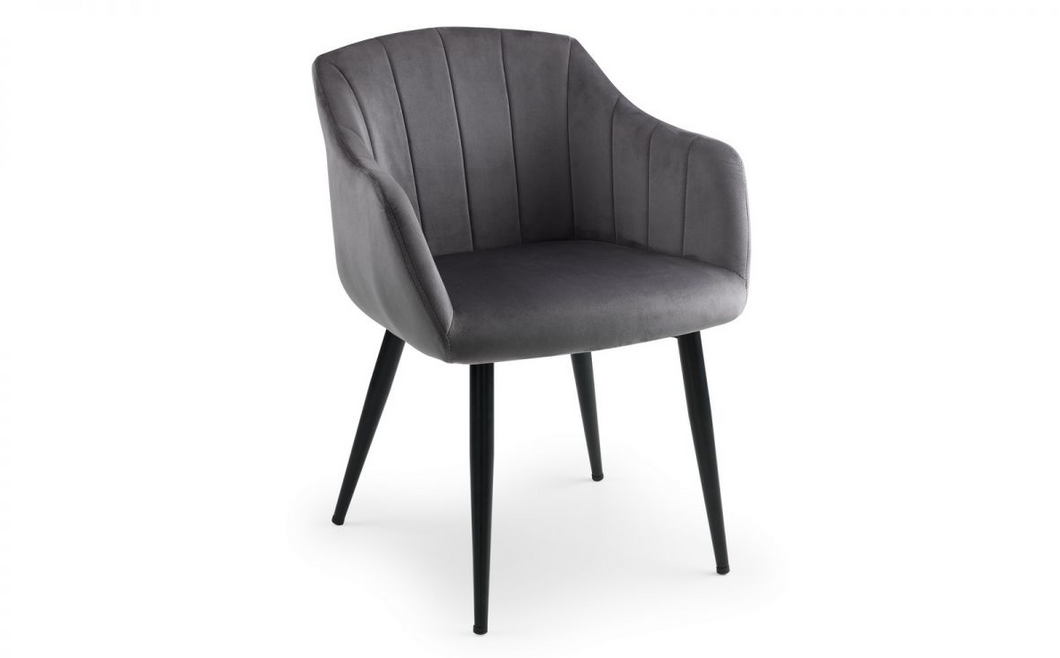 Hobart Scalloped Dining Chair - Grey