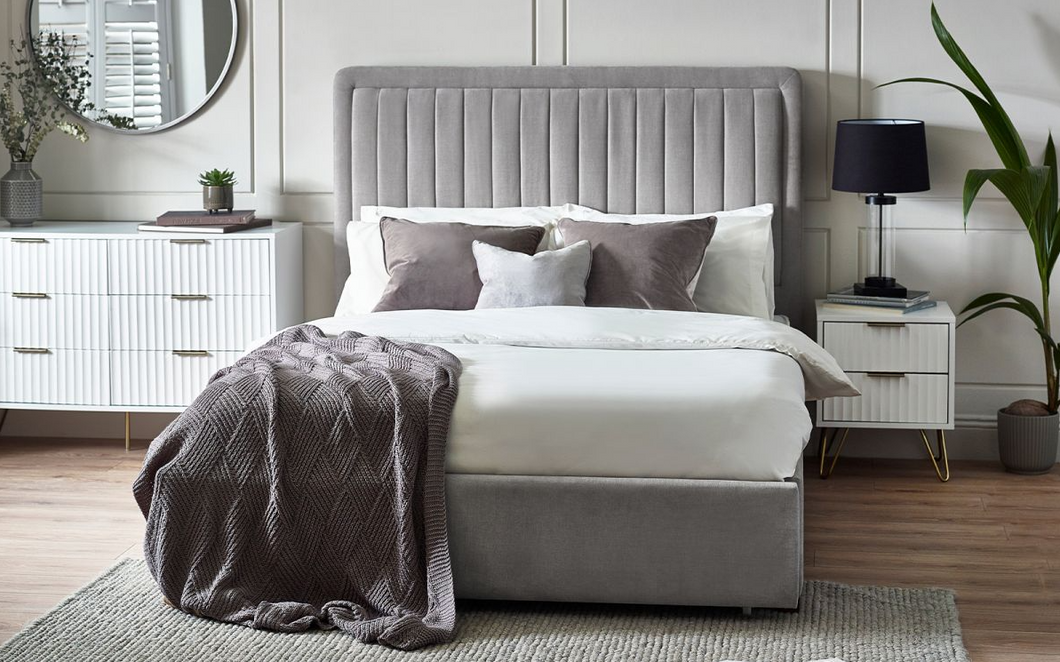 Savannah Bed with Drawer - Grey
